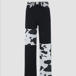 CIDER Patchwork Cowprint Jeans